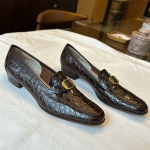 Salvatore Ferragamo leather crocodile loafers 👞